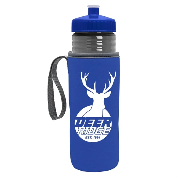 24 oz. Sports Bottle & Caddy - Push-Pull Lid... from ASI 40480 Koozie Group