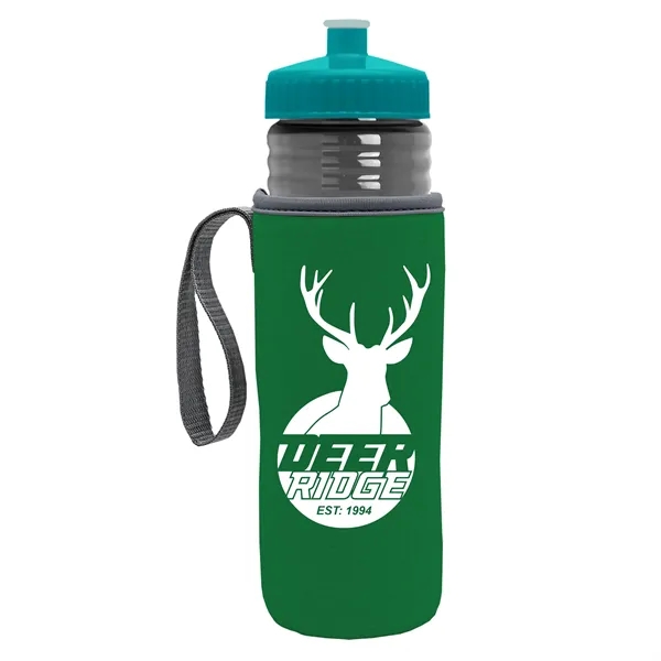 24 oz. Sports Bottle & Caddy - Push-Pull Lid... from ASI 40480 Koozie Group