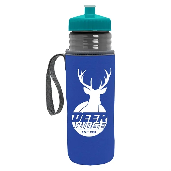24 oz. Sports Bottle & Caddy - Push-Pull Lid... from ASI 40480 Koozie Group