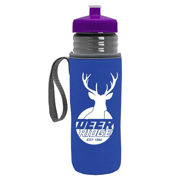 24 oz. Sports Bottle & Caddy - Push-Pull Lid... from ASI 40480 Koozie Group