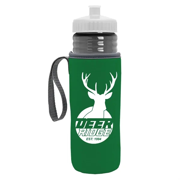 24 oz. Sports Bottle & Caddy - Push-Pull Lid... from ASI 40480 Koozie Group