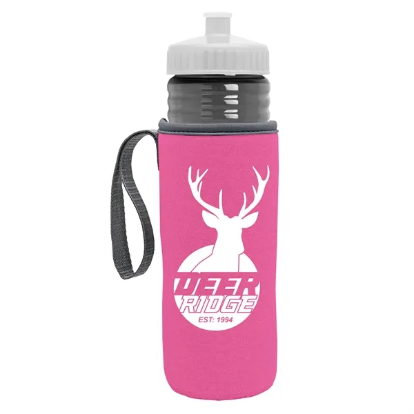 24 oz. Sports Bottle & Caddy - Push-Pull Lid... from ASI 40480 Koozie Group