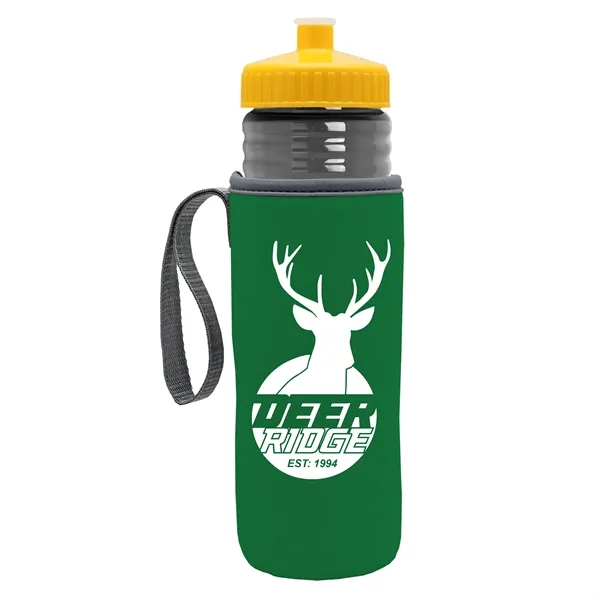 24 oz. Sports Bottle & Caddy - Push-Pull Lid... from ASI 40480 Koozie Group