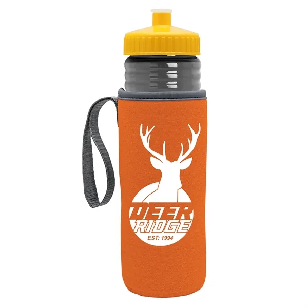 24 oz. Sports Bottle & Caddy - Push-Pull Lid... from ASI 40480 Koozie Group