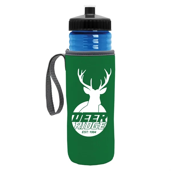 24 oz. Sports Bottle & Caddy - Push-Pull Lid... from ASI 40480 Koozie Group