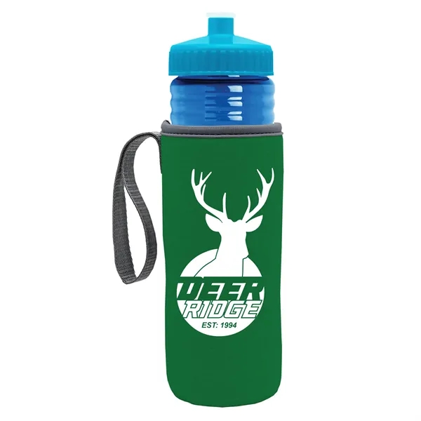 24 oz. Sports Bottle & Caddy - Push-Pull Lid... from ASI 40480 Koozie Group