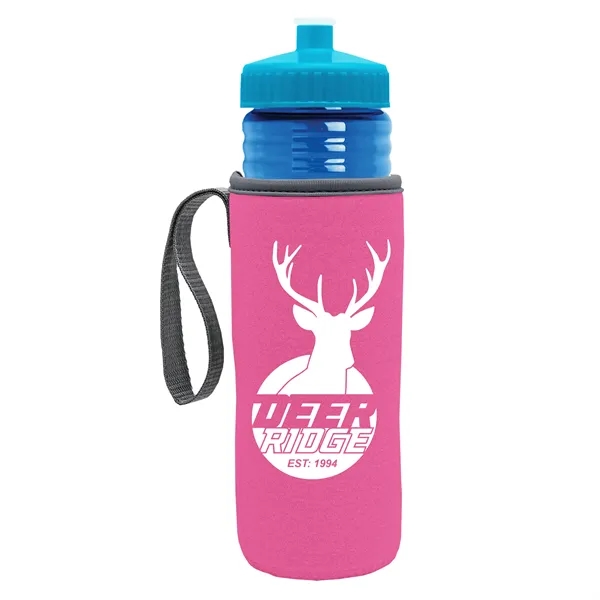 24 oz. Sports Bottle & Caddy - Push-Pull Lid... from ASI 40480 Koozie Group