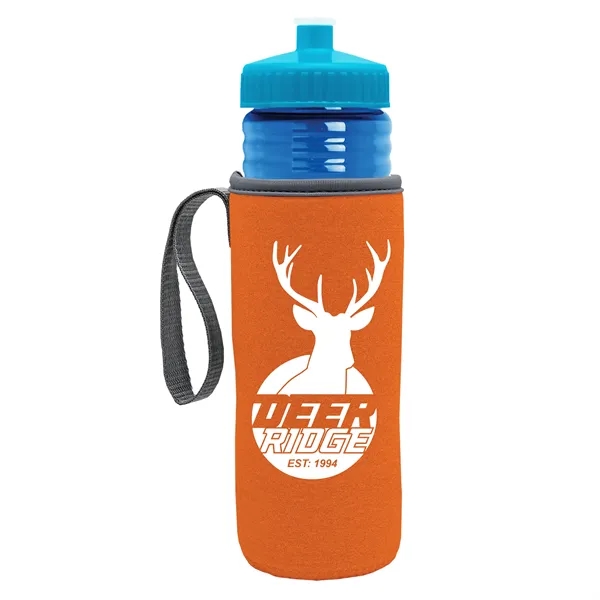 24 oz. Sports Bottle & Caddy - Push-Pull Lid... from ASI 40480 Koozie Group
