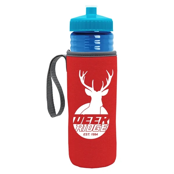 24 oz. Sports Bottle & Caddy - Push-Pull Lid... from ASI 40480 Koozie Group