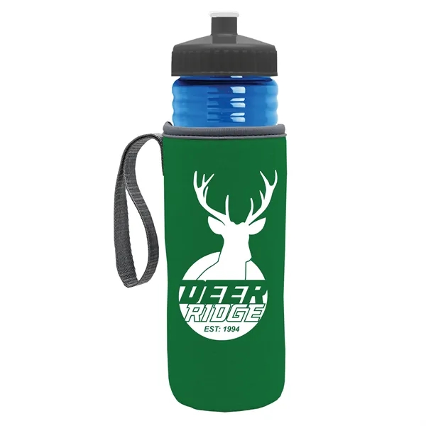 24 oz. Sports Bottle & Caddy - Push-Pull Lid... from ASI 40480 Koozie Group