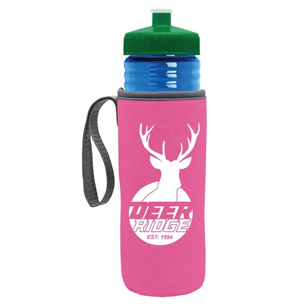 24 oz. Sports Bottle & Caddy - Push-Pull Lid... from ASI 40480 Koozie Group