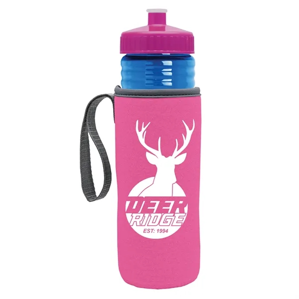 24 oz. Sports Bottle & Caddy - Push-Pull Lid... from ASI 40480 Koozie Group