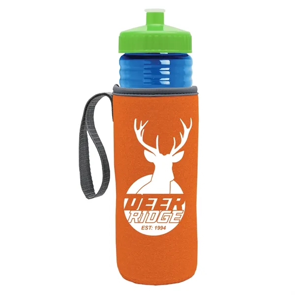 24 oz. Sports Bottle & Caddy - Push-Pull Lid... from ASI 40480 Koozie Group