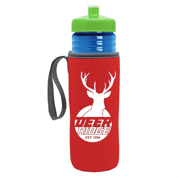 24 oz. Sports Bottle & Caddy - Push-Pull Lid... from ASI 40480 Koozie Group