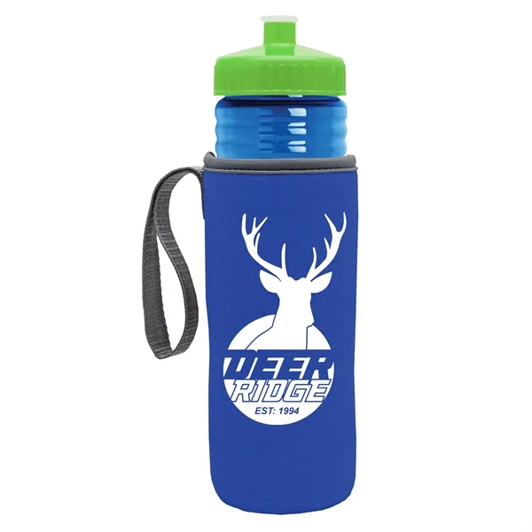 24 oz. Sports Bottle & Caddy - Push-Pull Lid... from ASI 40480 Koozie Group