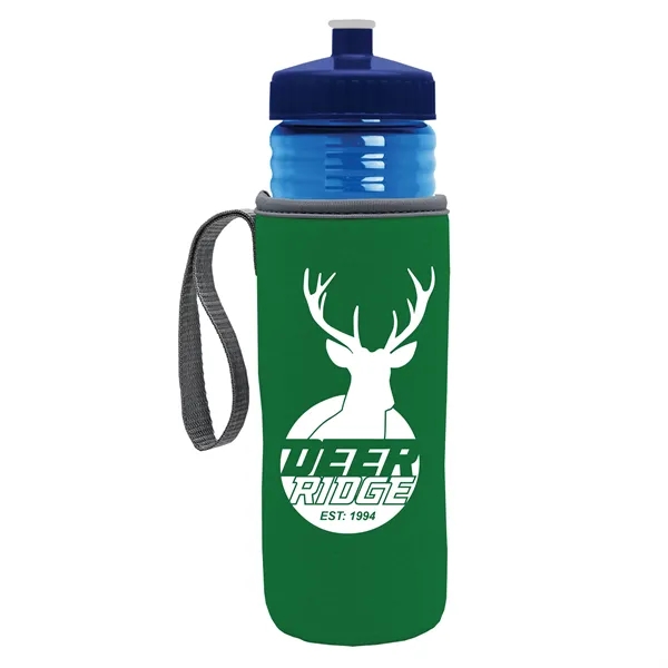 24 oz. Sports Bottle & Caddy - Push-Pull Lid... from ASI 40480 Koozie Group