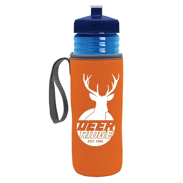 24 oz. Sports Bottle & Caddy - Push-Pull Lid... from ASI 40480 Koozie Group