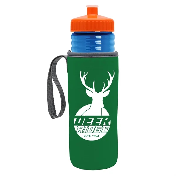 24 oz. Sports Bottle & Caddy - Push-Pull Lid... from ASI 40480 Koozie Group