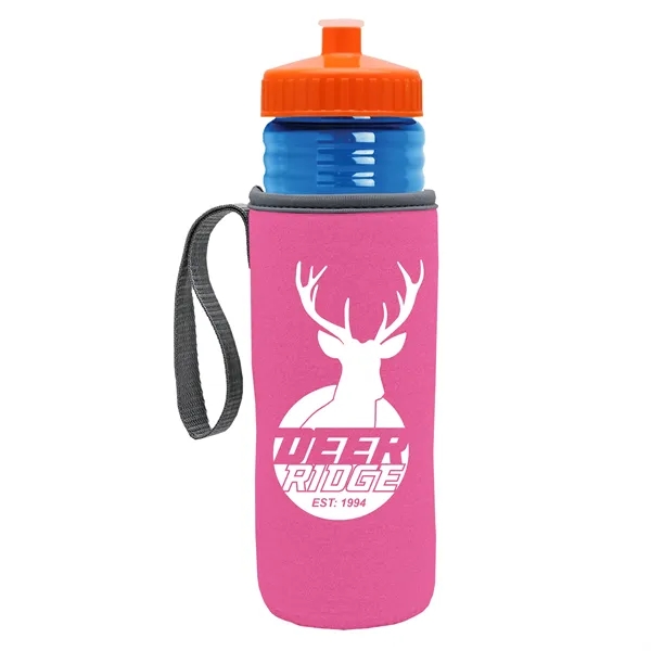 24 oz. Sports Bottle & Caddy - Push-Pull Lid... from ASI 40480 Koozie Group
