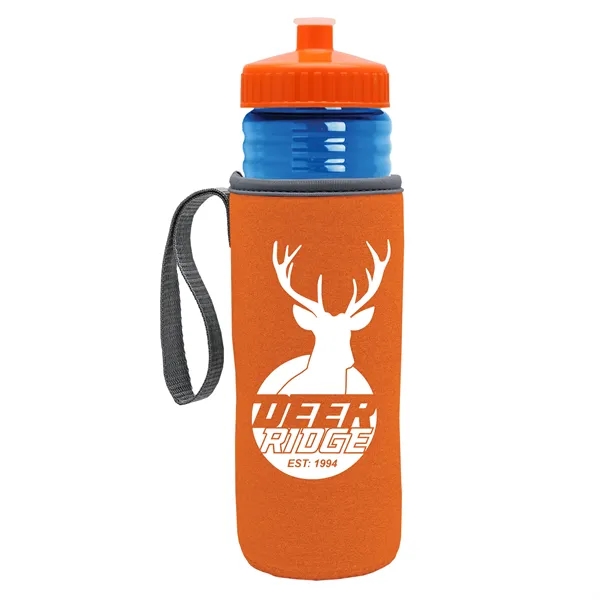 24 oz. Sports Bottle & Caddy - Push-Pull Lid... from ASI 40480 Koozie Group