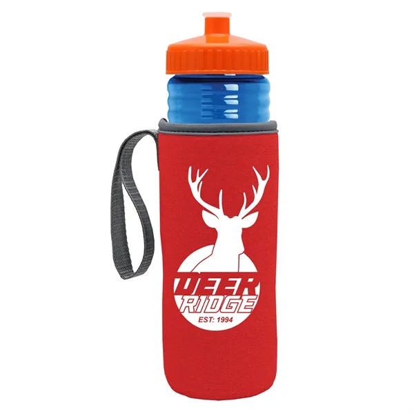24 oz. Sports Bottle & Caddy - Push-Pull Lid... from ASI 40480 Koozie Group