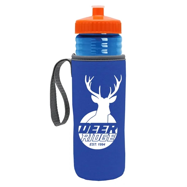 24 oz. Sports Bottle & Caddy - Push-Pull Lid... from ASI 40480 Koozie Group