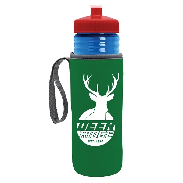 24 oz. Sports Bottle & Caddy - Push-Pull Lid... from ASI 40480 Koozie Group