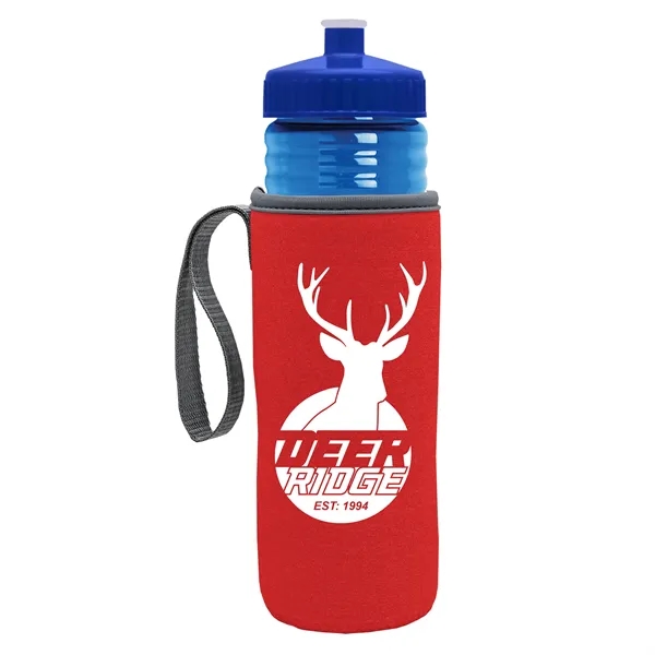 24 oz. Sports Bottle & Caddy - Push-Pull Lid... from ASI 40480 Koozie Group