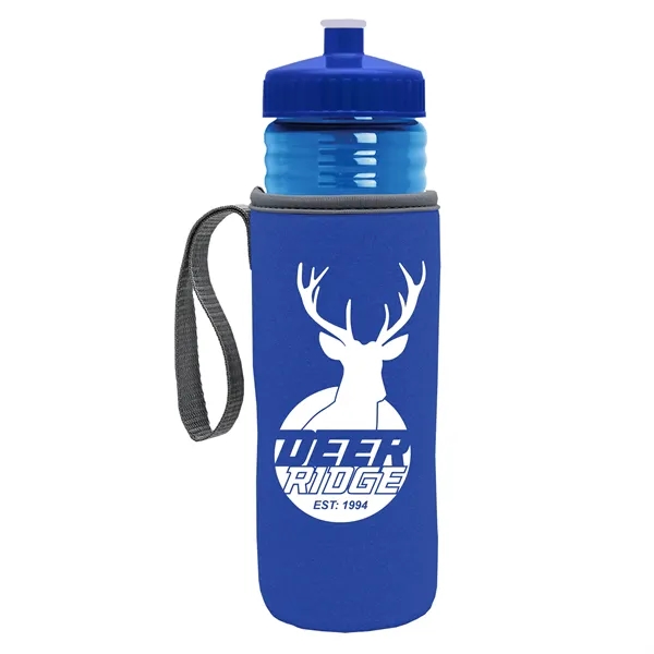 24 oz. Sports Bottle & Caddy - Push-Pull Lid... from ASI 40480 Koozie Group