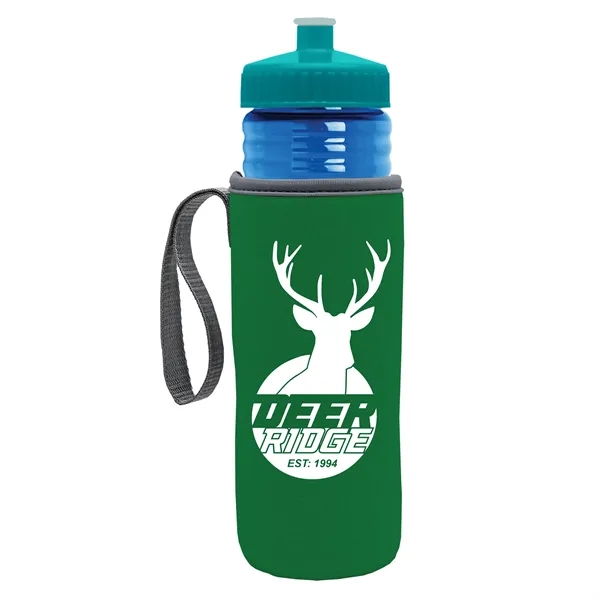 24 oz. Sports Bottle & Caddy - Push-Pull Lid... from ASI 40480 Koozie Group