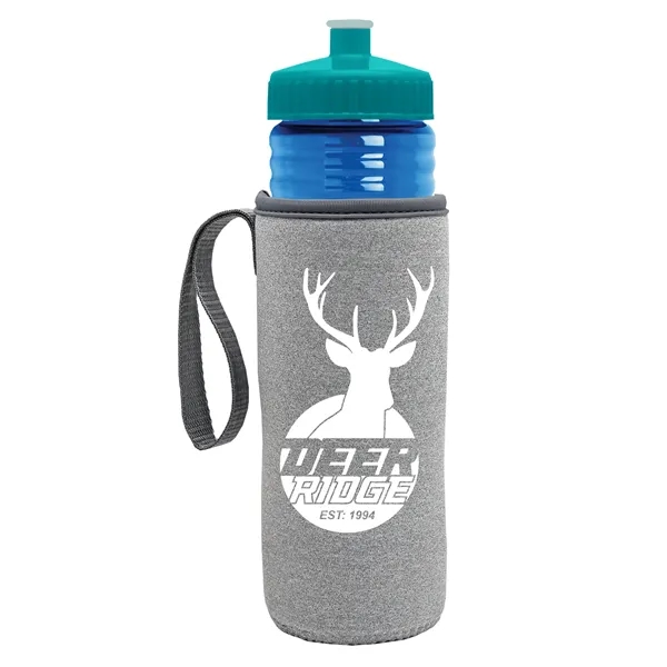 24 oz. Sports Bottle & Caddy - Push-Pull Lid... from ASI 40480 Koozie Group