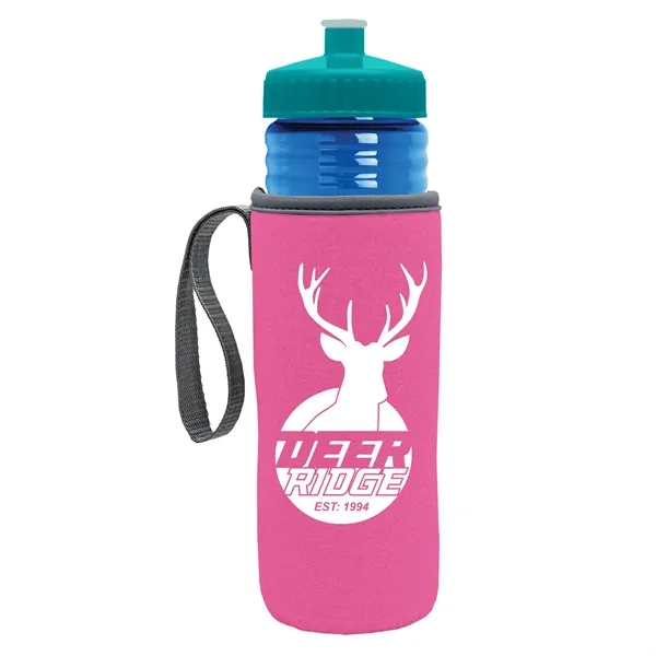 24 oz. Sports Bottle & Caddy - Push-Pull Lid... from ASI 40480 Koozie Group
