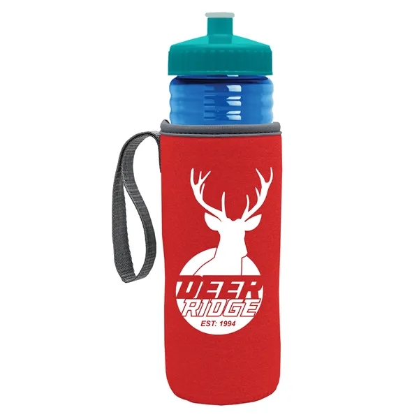 24 oz. Sports Bottle & Caddy - Push-Pull Lid... from ASI 40480 Koozie Group