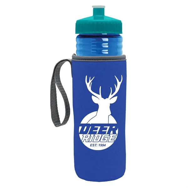 24 oz. Sports Bottle & Caddy - Push-Pull Lid... from ASI 40480 Koozie Group