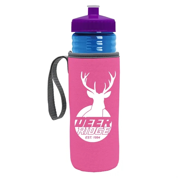 24 oz. Sports Bottle & Caddy - Push-Pull Lid... from ASI 40480 Koozie Group