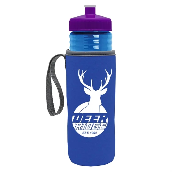 24 oz. Sports Bottle & Caddy - Push-Pull Lid... from ASI 40480 Koozie Group