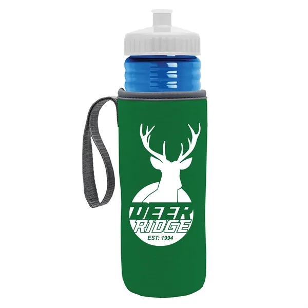 24 oz. Sports Bottle & Caddy - Push-Pull Lid... from ASI 40480 Koozie Group