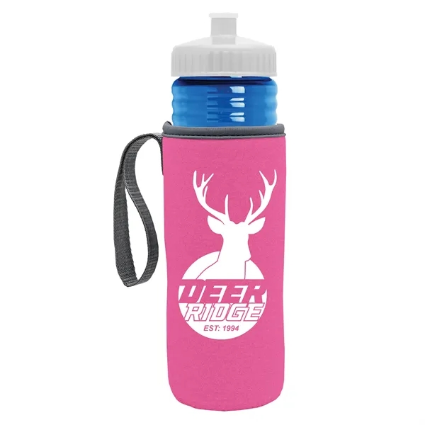 24 oz. Sports Bottle & Caddy - Push-Pull Lid... from ASI 40480 Koozie Group