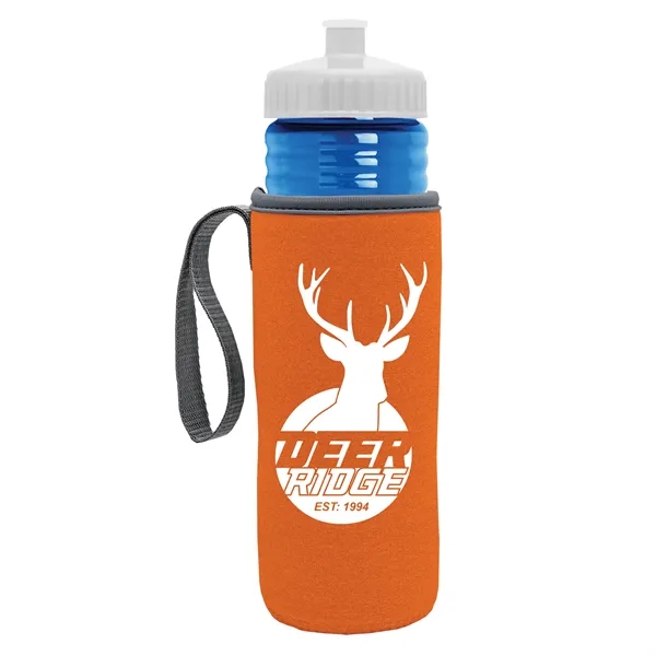 24 oz. Sports Bottle & Caddy - Push-Pull Lid... from ASI 40480 Koozie Group