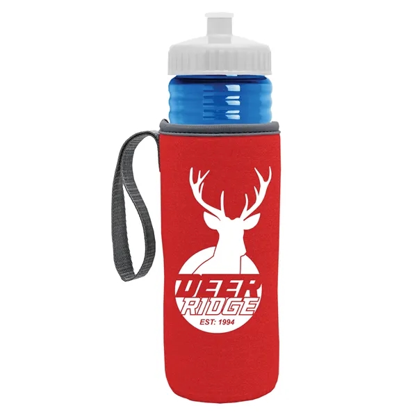 24 oz. Sports Bottle & Caddy - Push-Pull Lid... from ASI 40480 Koozie Group