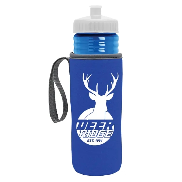 24 oz. Sports Bottle & Caddy - Push-Pull Lid... from ASI 40480 Koozie Group