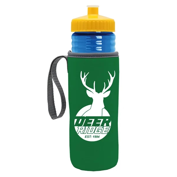 24 oz. Sports Bottle & Caddy - Push-Pull Lid... from ASI 40480 Koozie Group