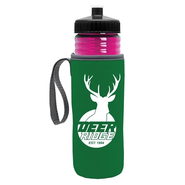 24 oz. Sports Bottle & Caddy - Push-Pull Lid... from ASI 40480 Koozie Group