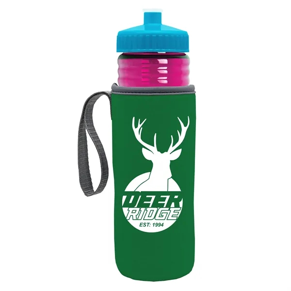 24 oz. Sports Bottle & Caddy - Push-Pull Lid... from ASI 40480 Koozie Group