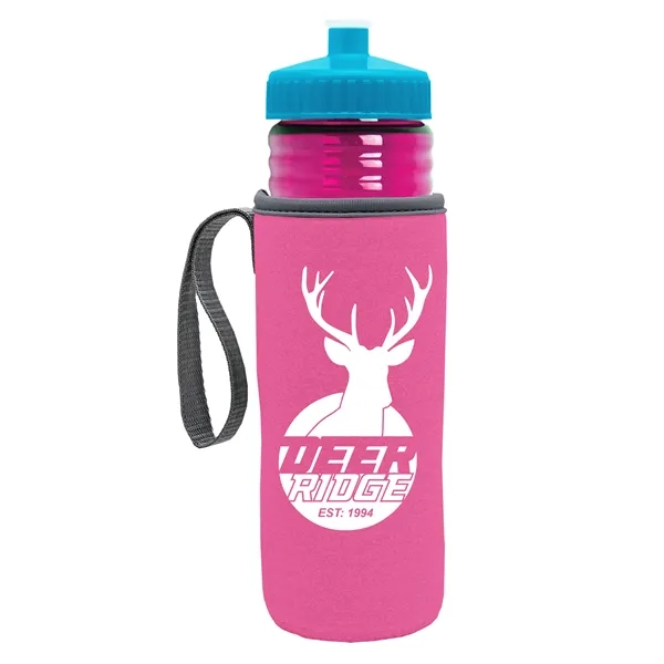 24 oz. Sports Bottle & Caddy - Push-Pull Lid... from ASI 40480 Koozie Group