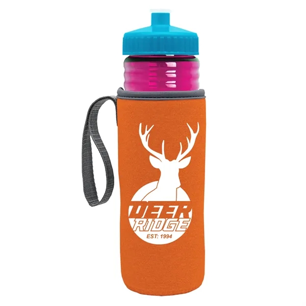 24 oz. Sports Bottle & Caddy - Push-Pull Lid... from ASI 40480 Koozie Group