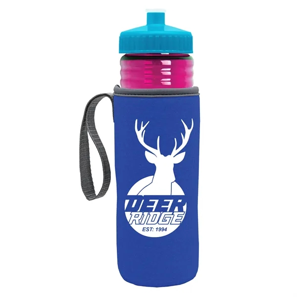 24 oz. Sports Bottle & Caddy - Push-Pull Lid... from ASI 40480 Koozie Group