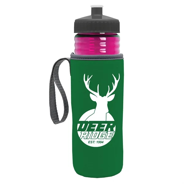 24 oz. Sports Bottle & Caddy - Push-Pull Lid... from ASI 40480 Koozie Group