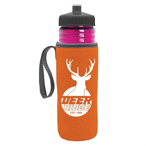 24 oz. Sports Bottle & Caddy - Push-Pull Lid... from ASI 40480 Koozie Group