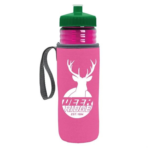 24 oz. Sports Bottle & Caddy - Push-Pull Lid... from ASI 40480 Koozie Group